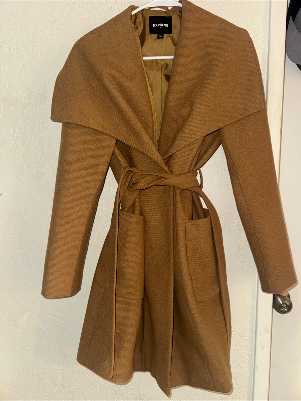 Express Women's Camel Wrap Coat